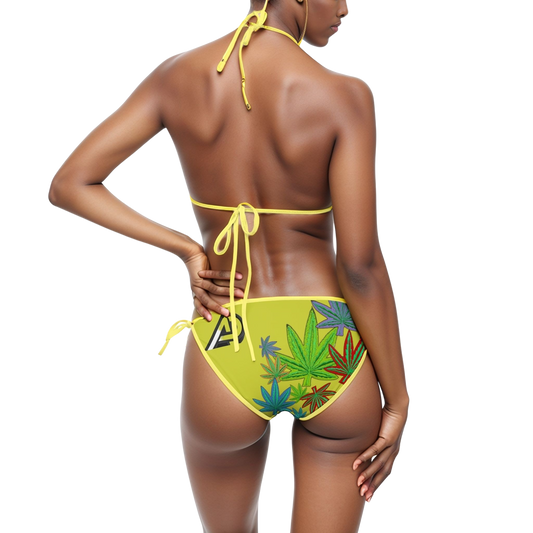 🔥"Eden" Marijuana 🌿Leaf Bikini – Adjustable Two-Piece Swimsuit👙 (S-5XL)