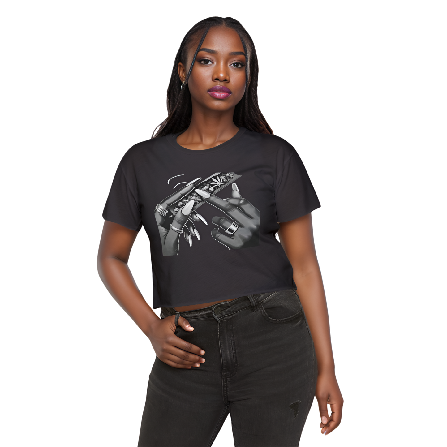 'Pearl' Crop Tee👚 – Graphic Festival Fit