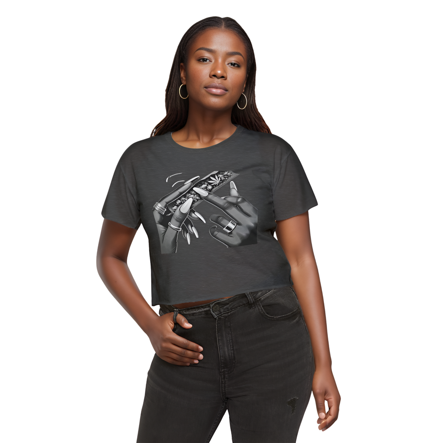 'Pearl' Crop Tee👚 – Graphic Festival Fit