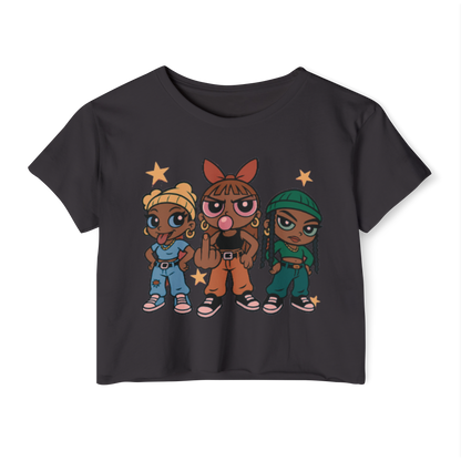 'Pop Off Girlz' Graphic Crop Top – 8 Colors