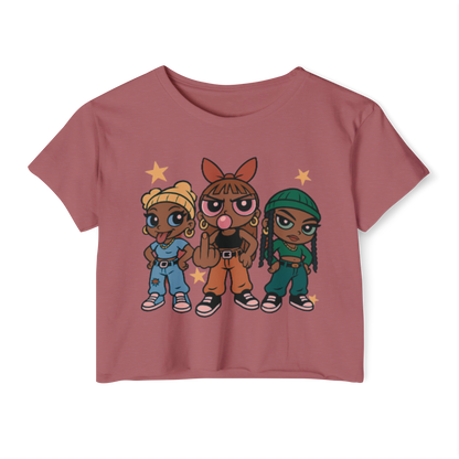 'Pop Off Girlz' Graphic Crop Top – 8 Colors