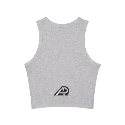 "F💔K LOVE" Racerback Crop Tank – Trendy Fitted High-Neck Sleeveless Top (XS-2XL, Multiple Colors)