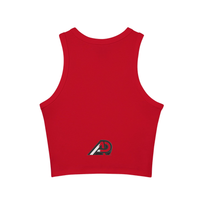 "F💔K LOVE" Racerback Crop Tank – Trendy Fitted High-Neck Sleeveless Top (XS-2XL, Multiple Colors)
