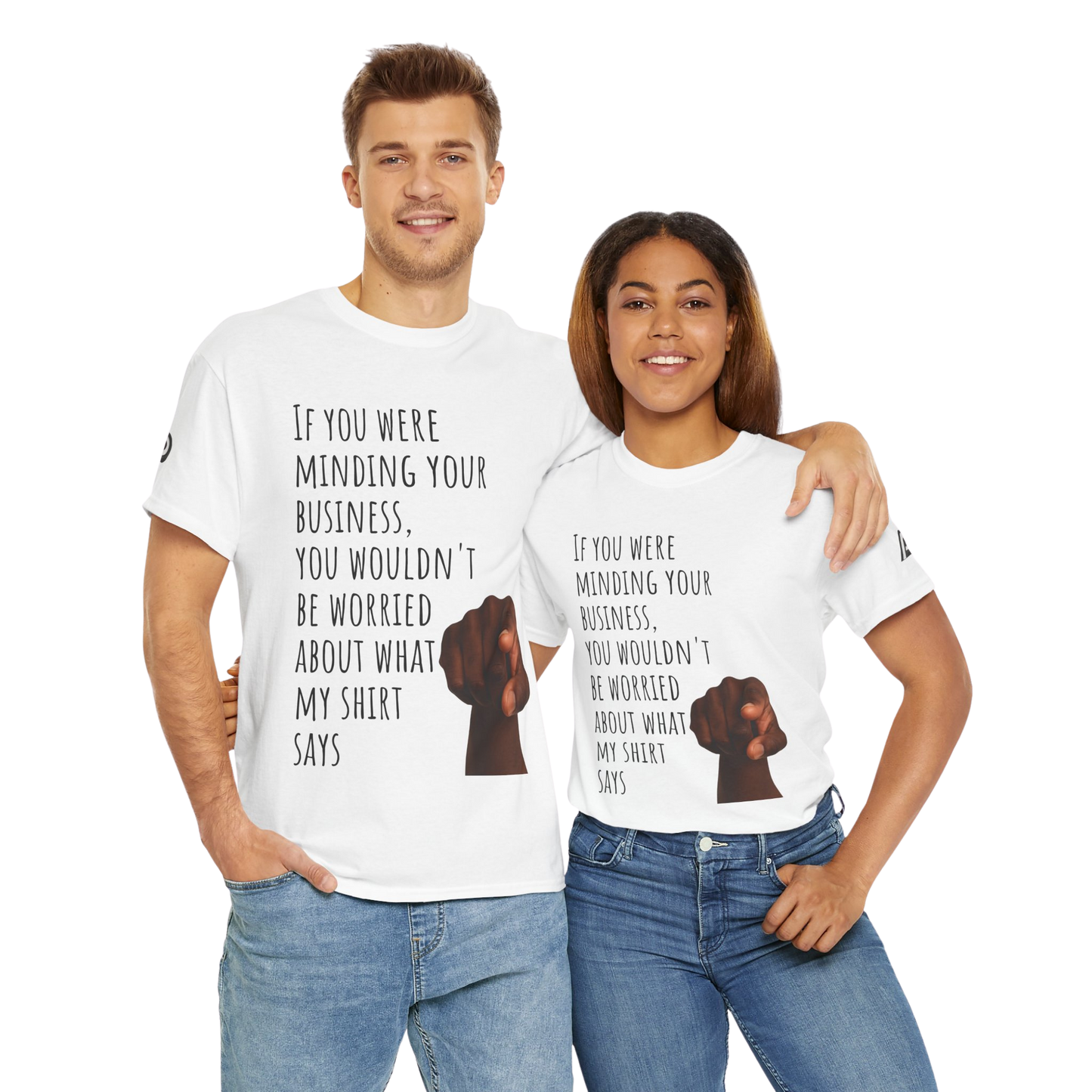 'Mind Yours'🫵 Unisex Two-sided Heavy Cotton Tee - Ver. 1