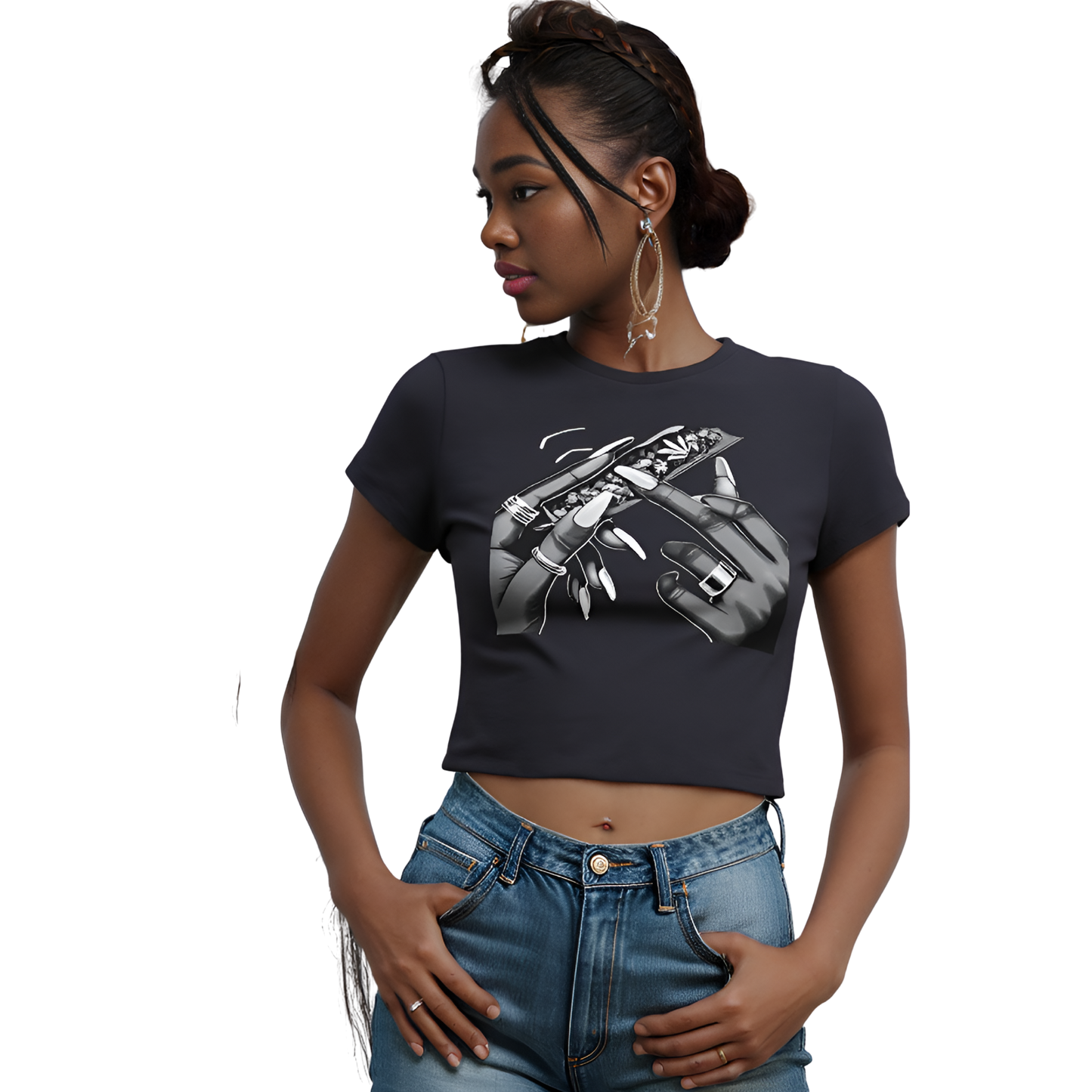 'Pearl' Crop Tee👚 – Graphic Festival Fit