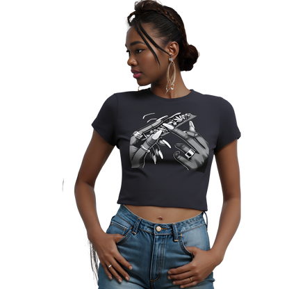 'Pearl' Crop Tee👚 – Graphic Festival Fit