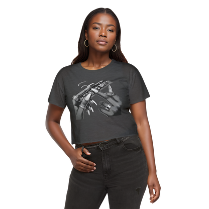 'Pearl' Crop Tee👚 – Graphic Festival Fit