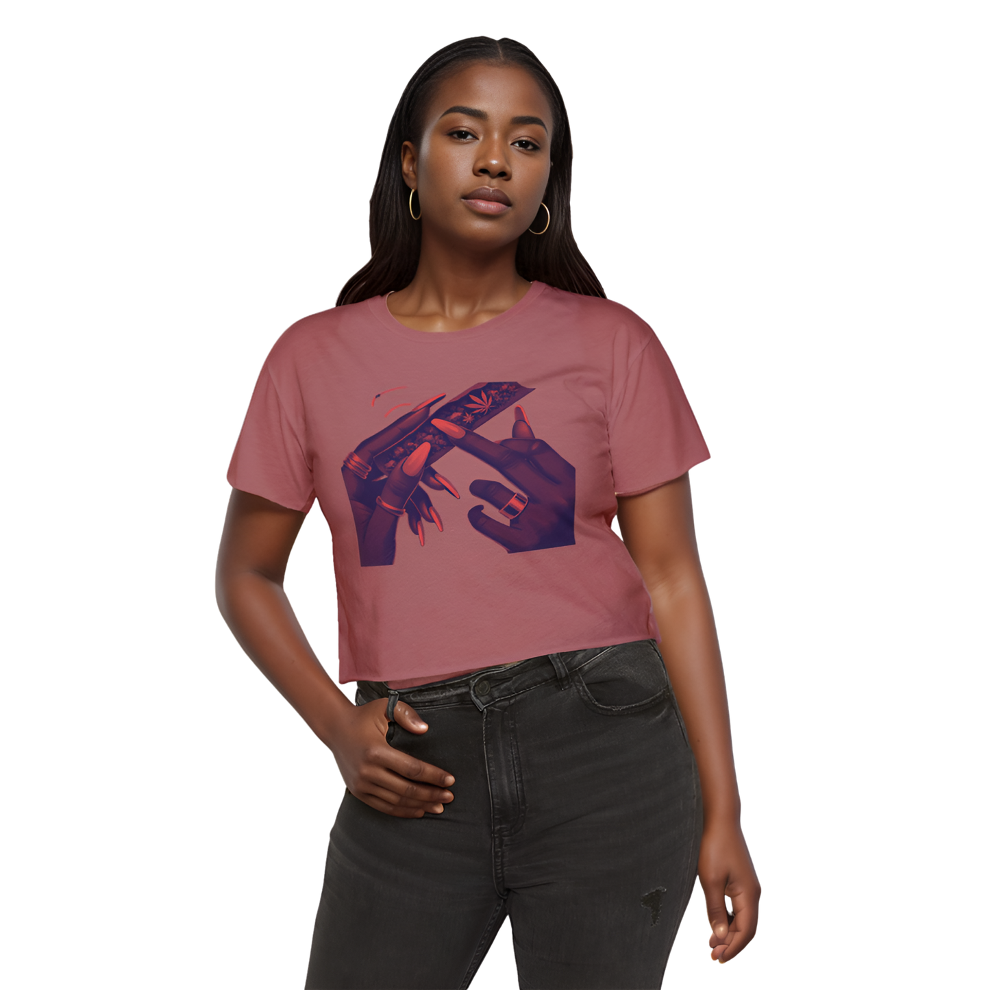 'Pearl' Crop Tee👚 – Graphic Festival Fit