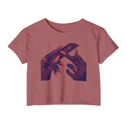 'Pearl' Crop Tee👚 – Graphic Festival Fit